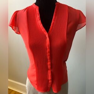 Blood Orange H & M Sheer Blouse